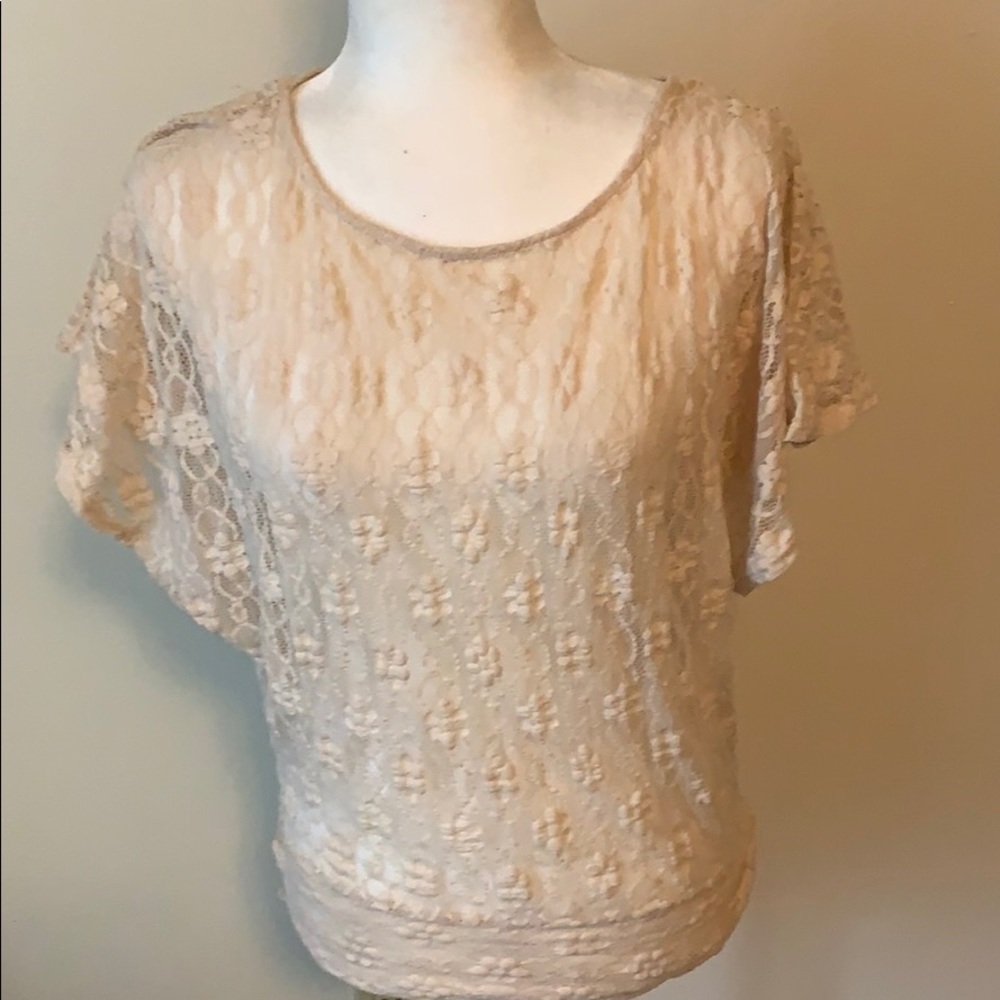 Rue21 tan lace blouse